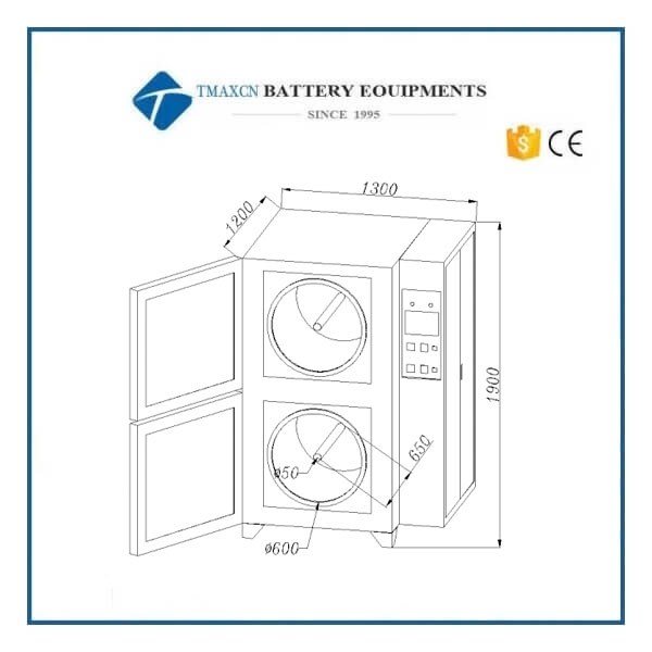Two-Chamber Vacuum Oven for Lithium-Ion Electrode Roll Baking for sale